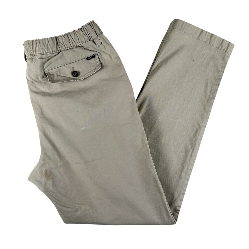 Chubbies Pants Mens Large Beige Khaki Elastic Waist Stretch Chino Casual